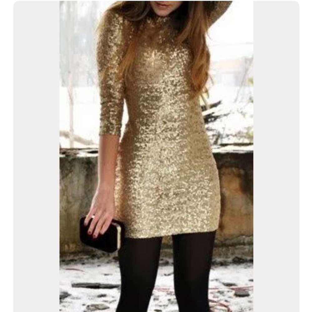 Fredricks of Hollywood size medium gold dress